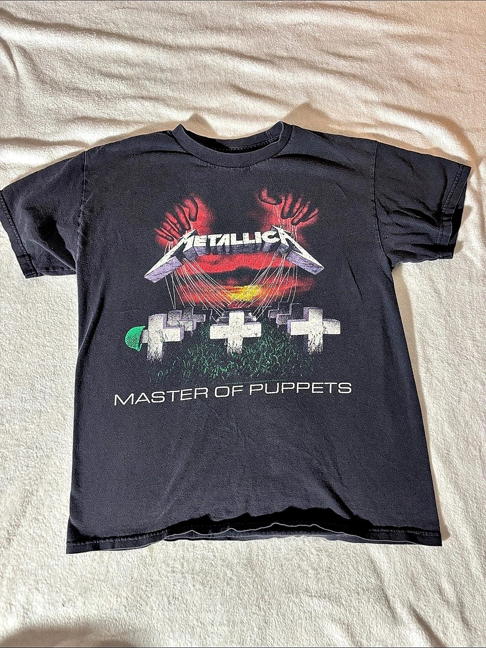 Metallica Master of Puppets Track List T-Shirt Track List Graphic Tee in Black